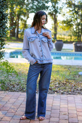 Lightweight Raw Edge Jacket (Sky Blue)