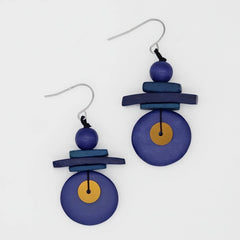 Assuta Navy Drop Earrings
