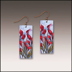 Calla Lily Red Banner Handmade Earrings