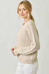 61162 Washed Cable Sweater