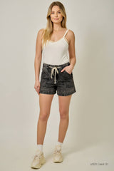 61487 Denim Washed Pull-On Shorts