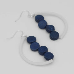 Navy Half Moon Dangle Earring