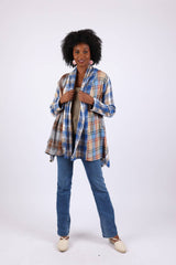 Soft Tone Plaid Cardigan: Flannel in Patchwork