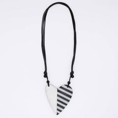 Silver and Black Anastasia Heart Pendant
