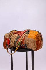 Upcycled Patchwork Vintage Duffel Bag (Camel Overdye)