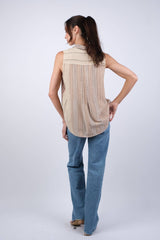 Warm Ethereal Stripes Vintage Collared Shirt