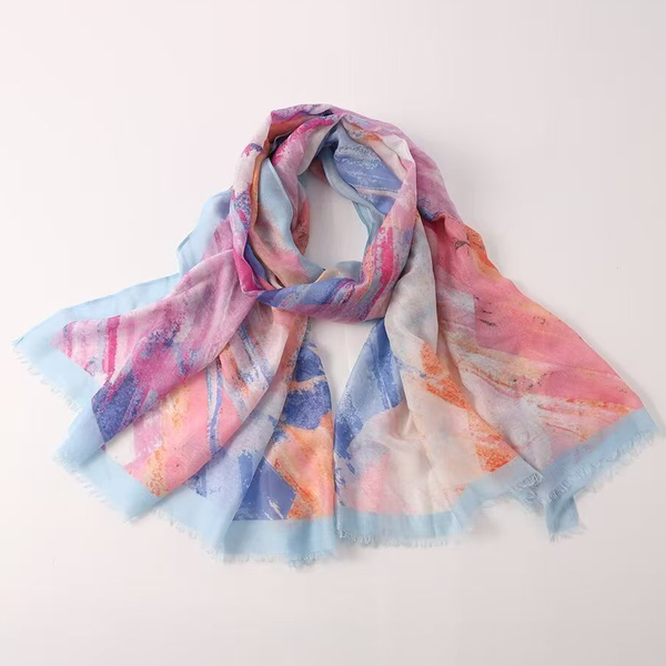 S26013 100% Polyester Lightweight Printed Scarf