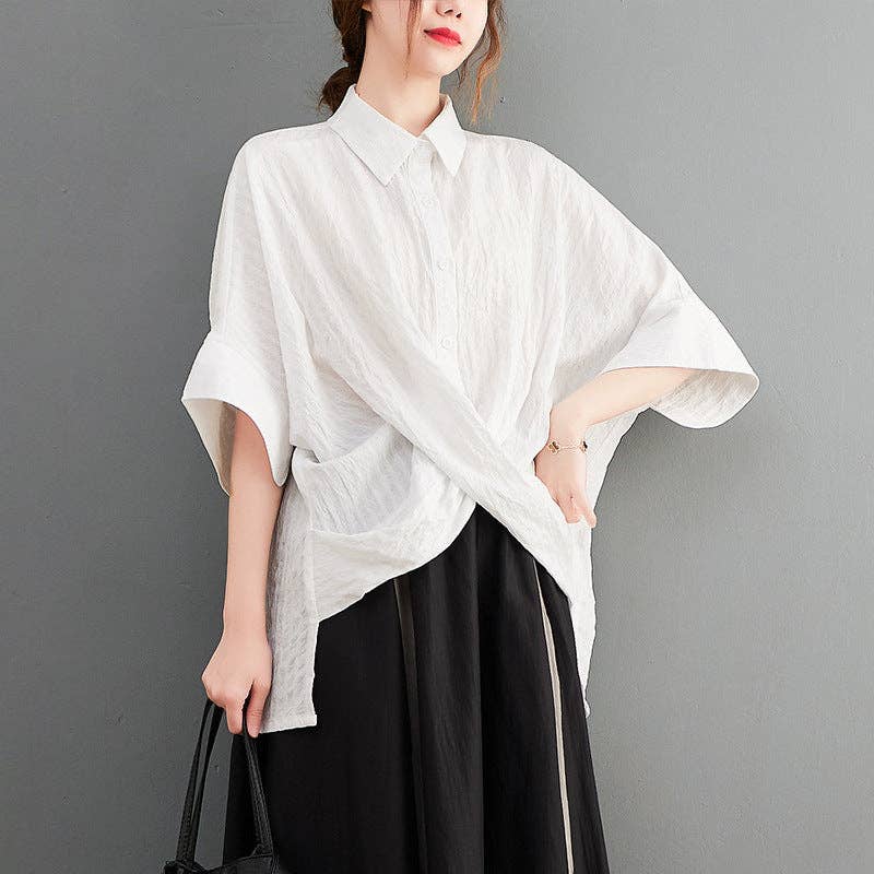 Relaxed Plus-Size Longline Shirt