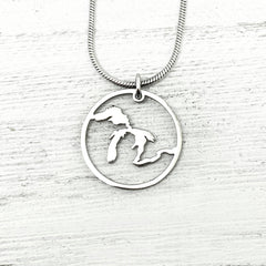 Great Lakes Outline Pendant, large, petite, mini
