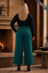 PLUS SIZE High Rise Twill Wide-Leg Pants
