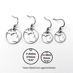Michigan Circle Earrings Petite or Mini