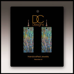 Blue Branches Artistic Banner Earrings