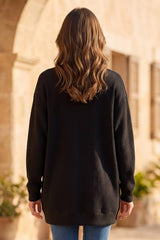 Curly Rib Relaxed Front Pocket Cardigan