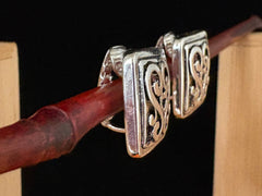 FR5198 Filigree Square Metal Button Clip Earrings
