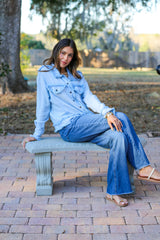 Lightweight Raw Edge Jacket (Sky Blue)