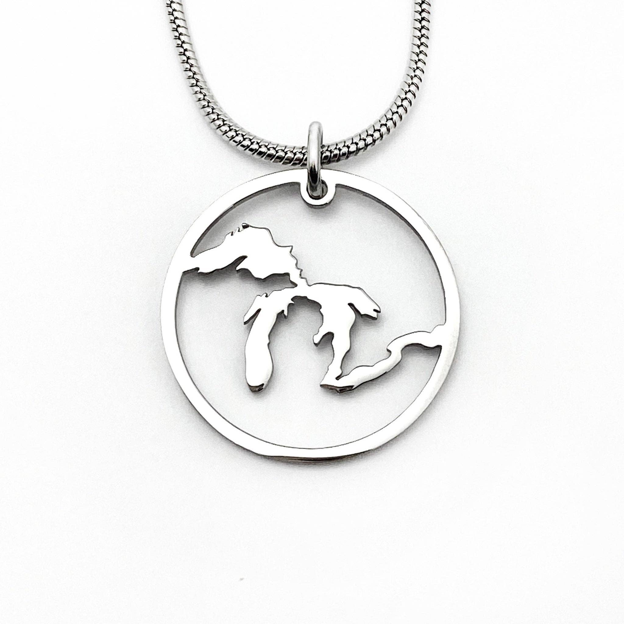 Great Lakes Outline Pendant, large, petite, mini