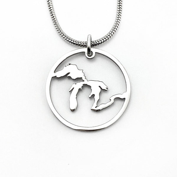 Great Lakes Outline Pendant, large, petite, mini