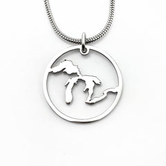 Great Lakes Outline Pendant, large, petite, mini