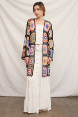 Granny Square Crochet Kimono Cardigan