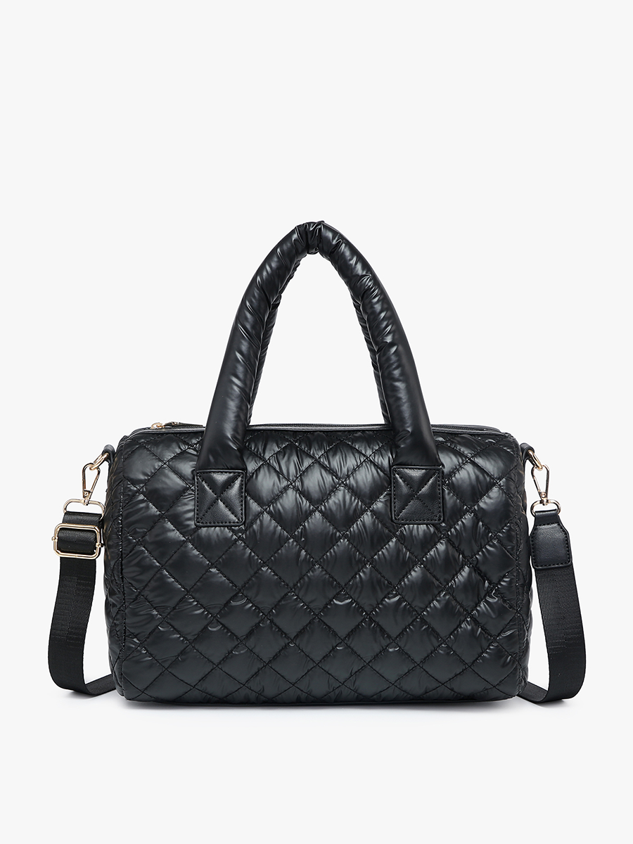Trista Quilted Nylon Satchel Tote Bag | M2400