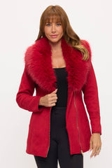 CLASC0010: Luxe Faux Fur-Collar Tailored Coat