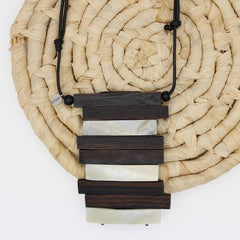 Aurora Wood and Shell Inlay Pendant