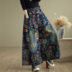 Print Plus-Size Relaxed Denim Pants