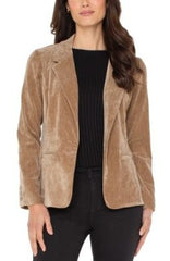 Liverpool LM1601UC1 Velvet Fitted Blazer in Harvest Khaki