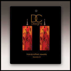 Red Foliage Fine Art Banner Handmade Earrings