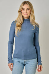 61604 Pointelle Mock Neck Top