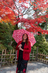 Cherry Pop Red Floral Bottle Umbrella