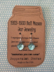 1923-1933 Ball Mason jar round dangle earrings