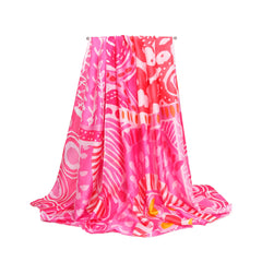 S26070 100% Polyester Satin-Like Lightweight Printed Scarf