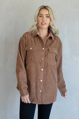 Fletcher Corduroy/Plaid Reversible Shacket | SKT2204
