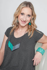 Gray and Teal Ella Necklace