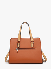 Lexie Two-Tone Lion Satchel Bag – With Wallet | PP2048