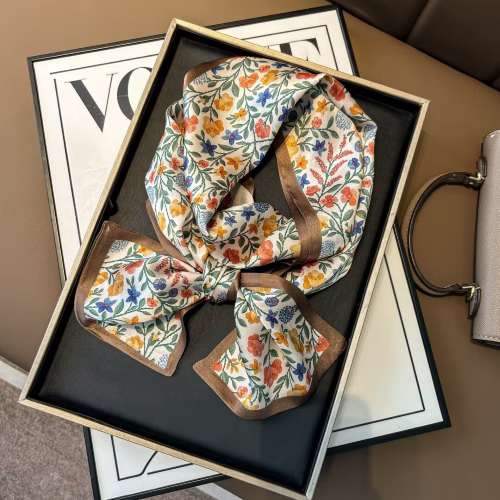 S26087 100% Silk Skinny Scarf