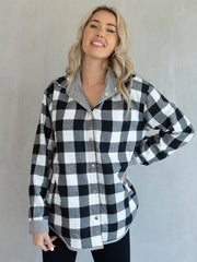 Fletcher Corduroy/Plaid Reversible Shacket | SKT2204