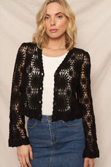 Flower Pattern Crochet Cardigan