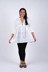 Elegant Grace Schiffli Top