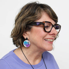 Abstract Face Decoupage Earrings