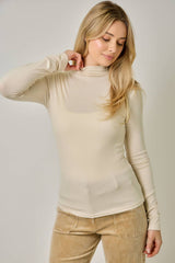 61604 Pointelle Mock Neck Top
