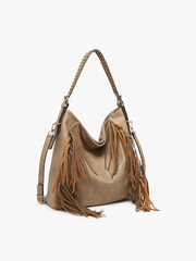 Sav Distressed Hobo Bag w/ Fringe Detail | M2350