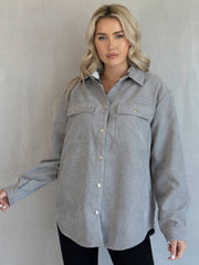 Fletcher Corduroy/Plaid Reversible Shacket | SKT2204