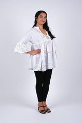 Elegant Grace Schiffli Top