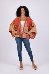 Maple Bloom Artisan Kimono Cardigan in Patchwork