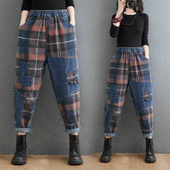 Colorblock Plus-Size Relaxed Denim Pants