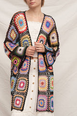 Granny Square Crochet Kimono Cardigan