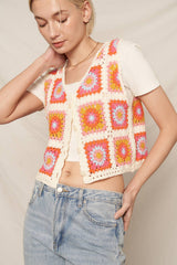 Multicolor Crochet Vest