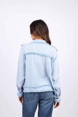 Lightweight Raw Edge Jacket (Sky Blue)